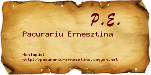 Pacurariu Ernesztina névjegykártya